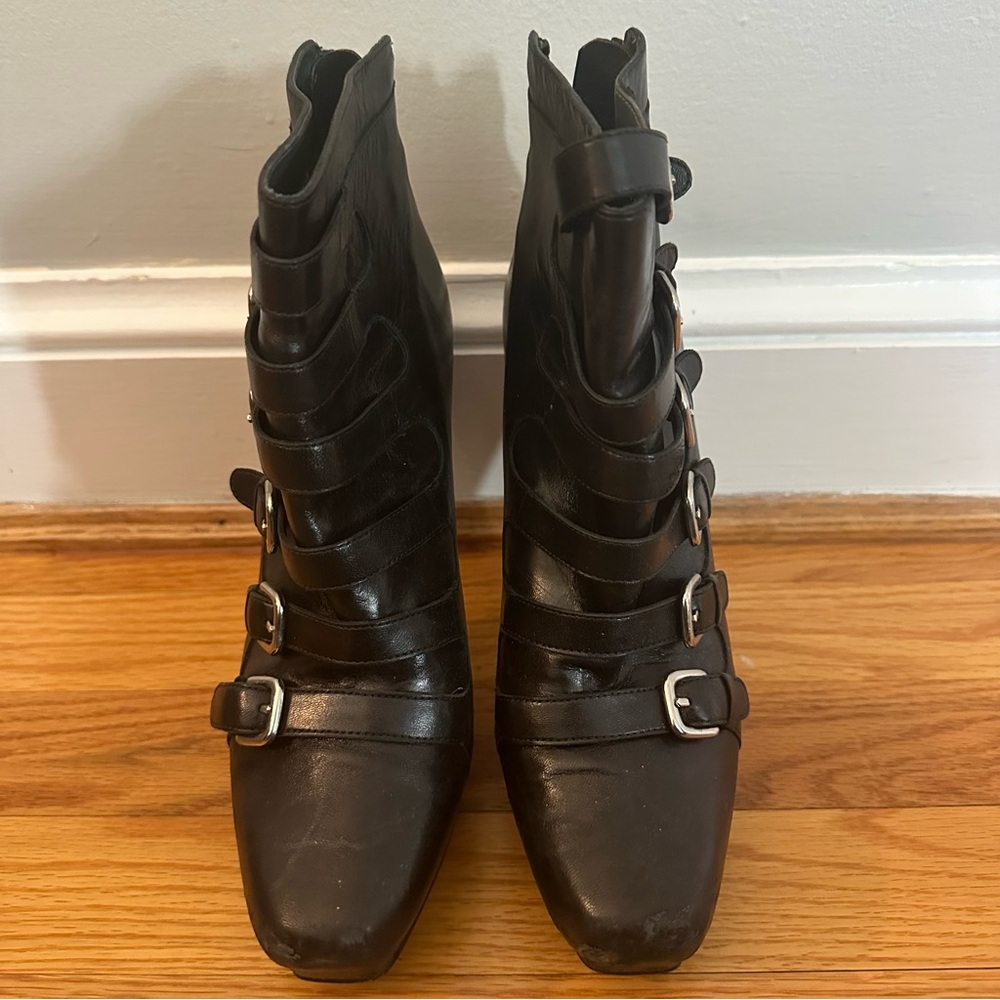 Stuart Weitzman Buckle Ankle Boots